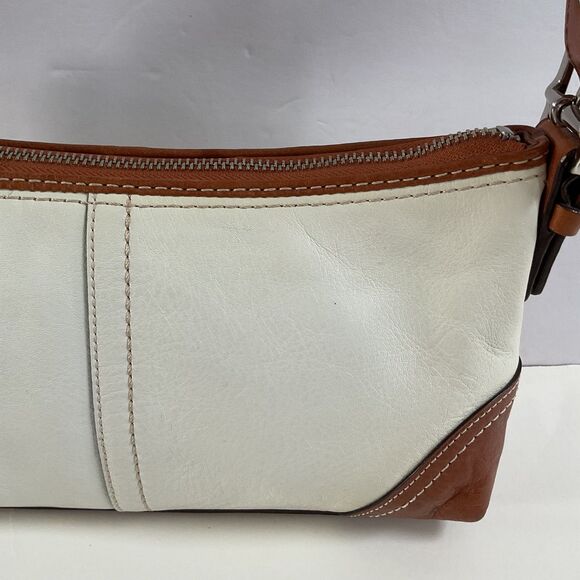 Coach Y2K Hamptons Soho Demi Cream & Brown Leather Baguette Shoulder Bag F11195 - Picture 8 of 14